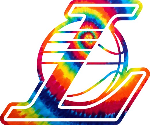 Los Angeles Lakers rainbow spiral tie-dye logo vinyl decal